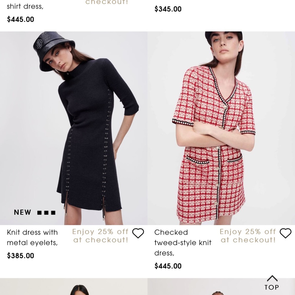 Red, black, and white Maje tweed dress. Size 38 (US 6)